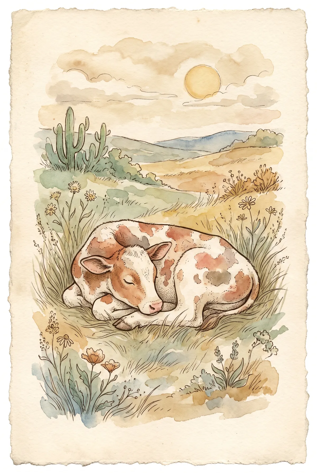 Sleeping Calf Print