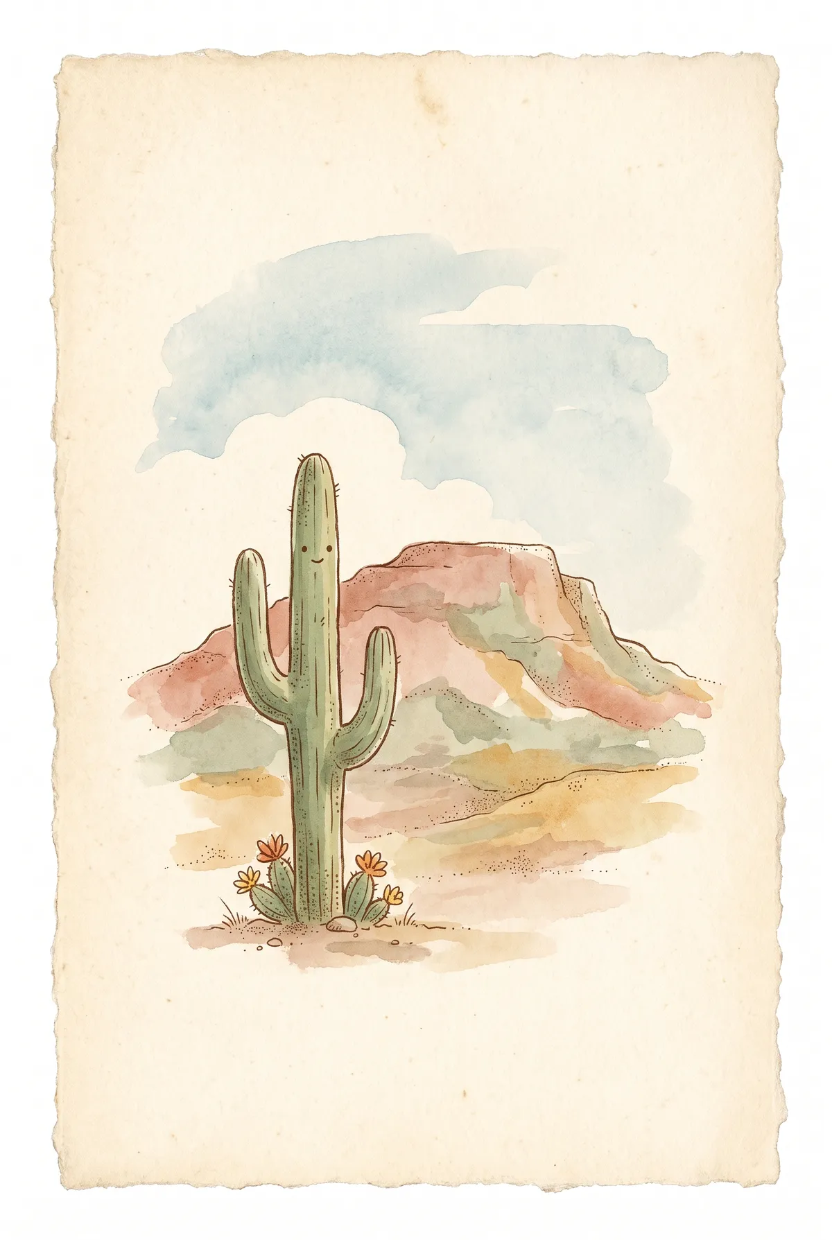 Smiling Saguaro Cactus Print