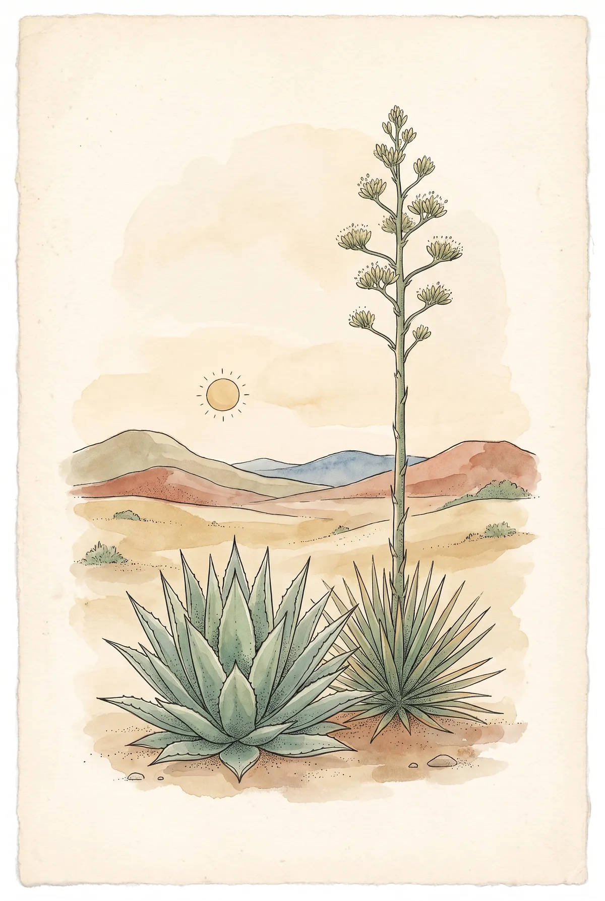 Agave and Yucca Desert Print