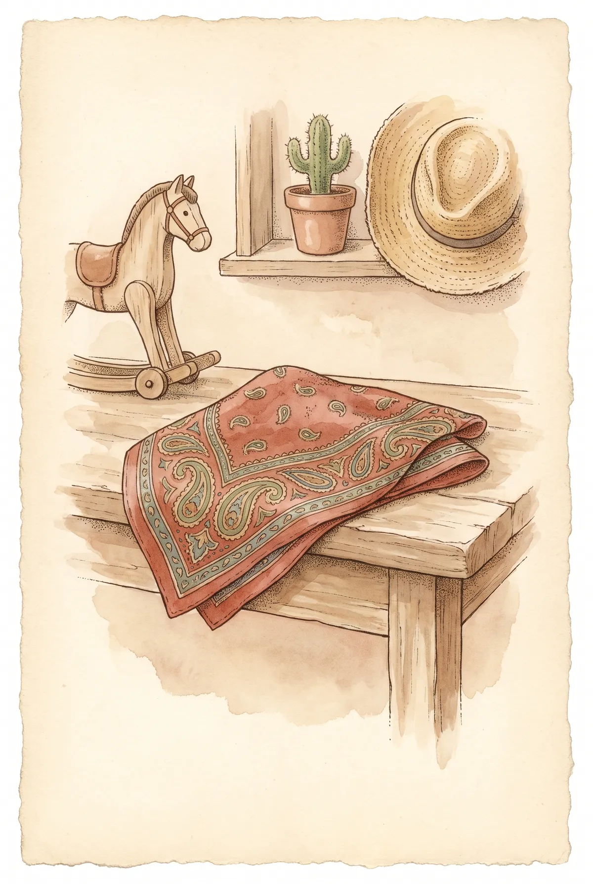 Vintage Western Bandana Print