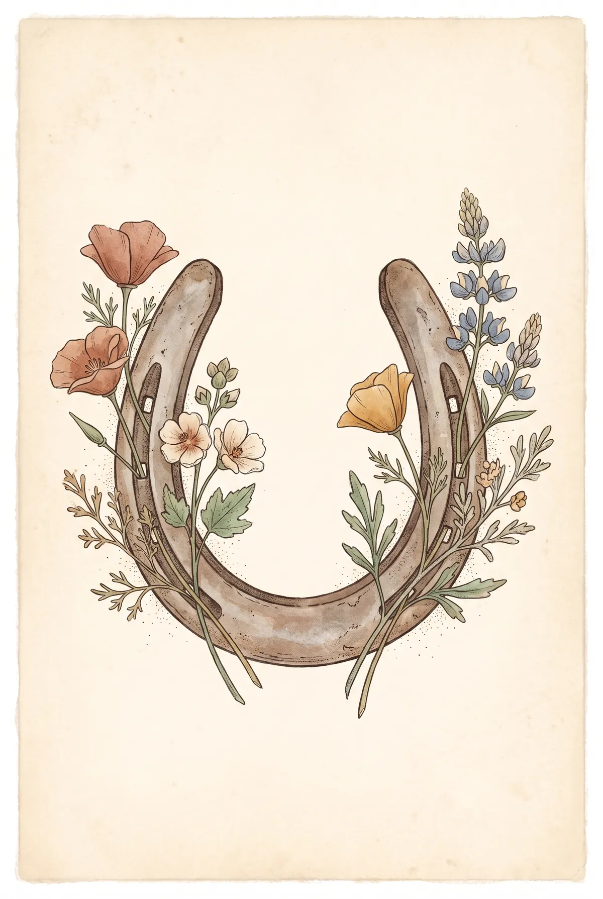 Wildflower Horseshoe Print