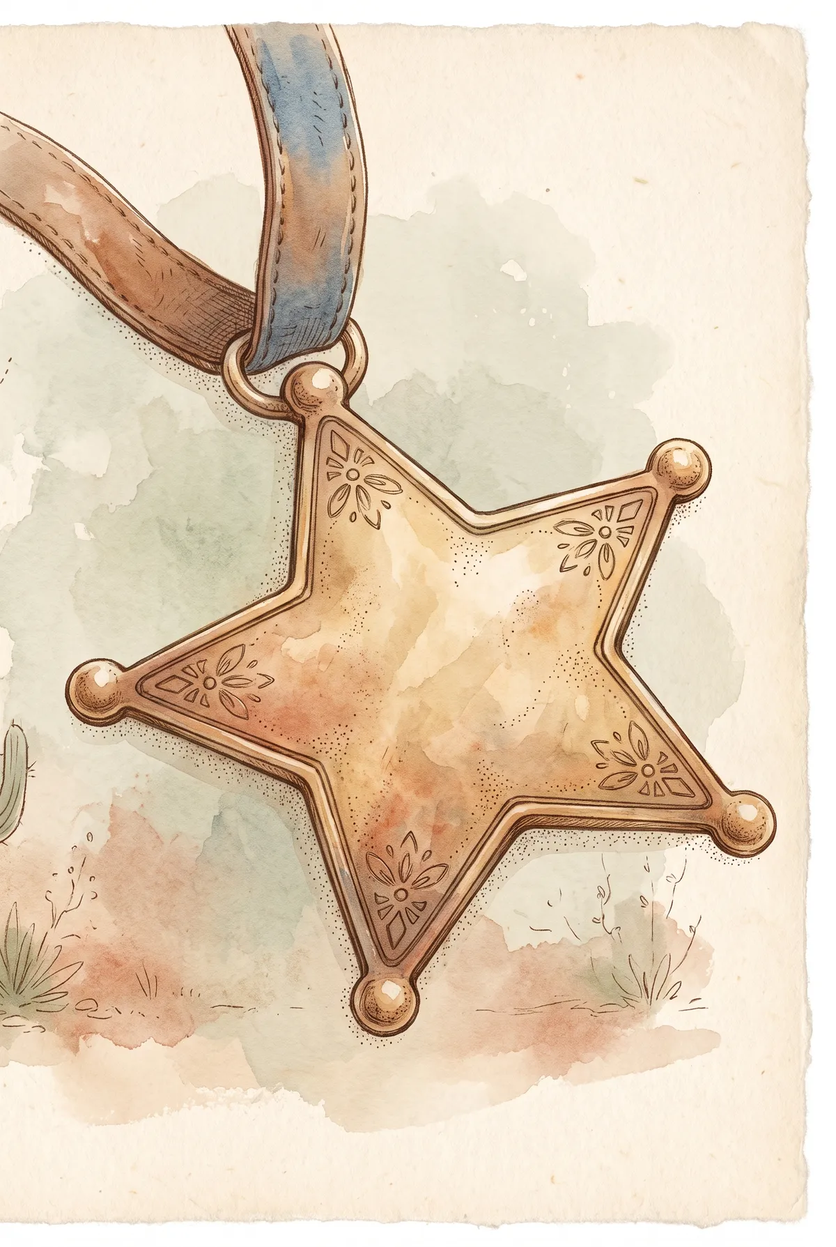 Sheriff Star Badge Print