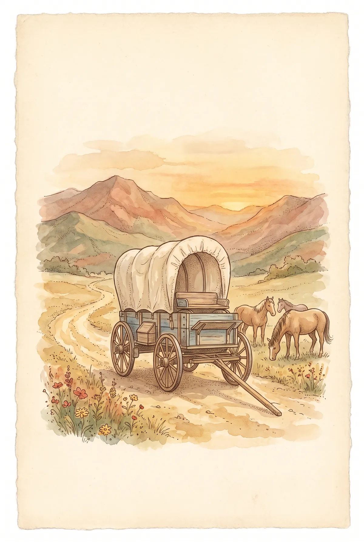 Covered Wagon Print