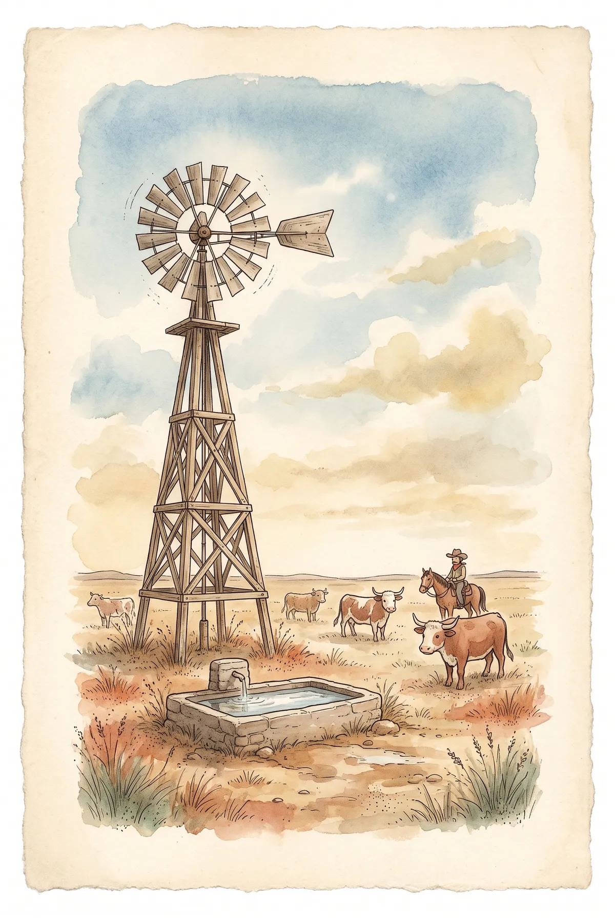 Prairie Windmill Print