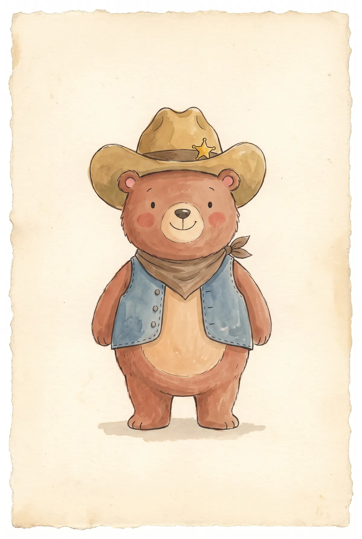 Cowboy Bear Print