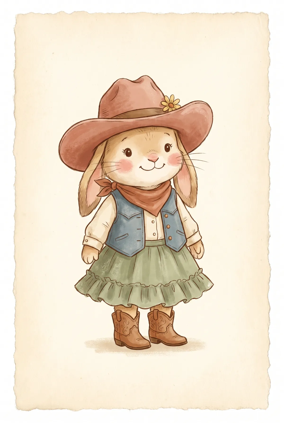 Cowgirl Bunny Print