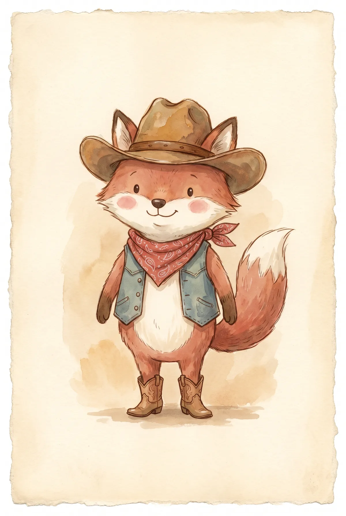 Cowboy Fox Print