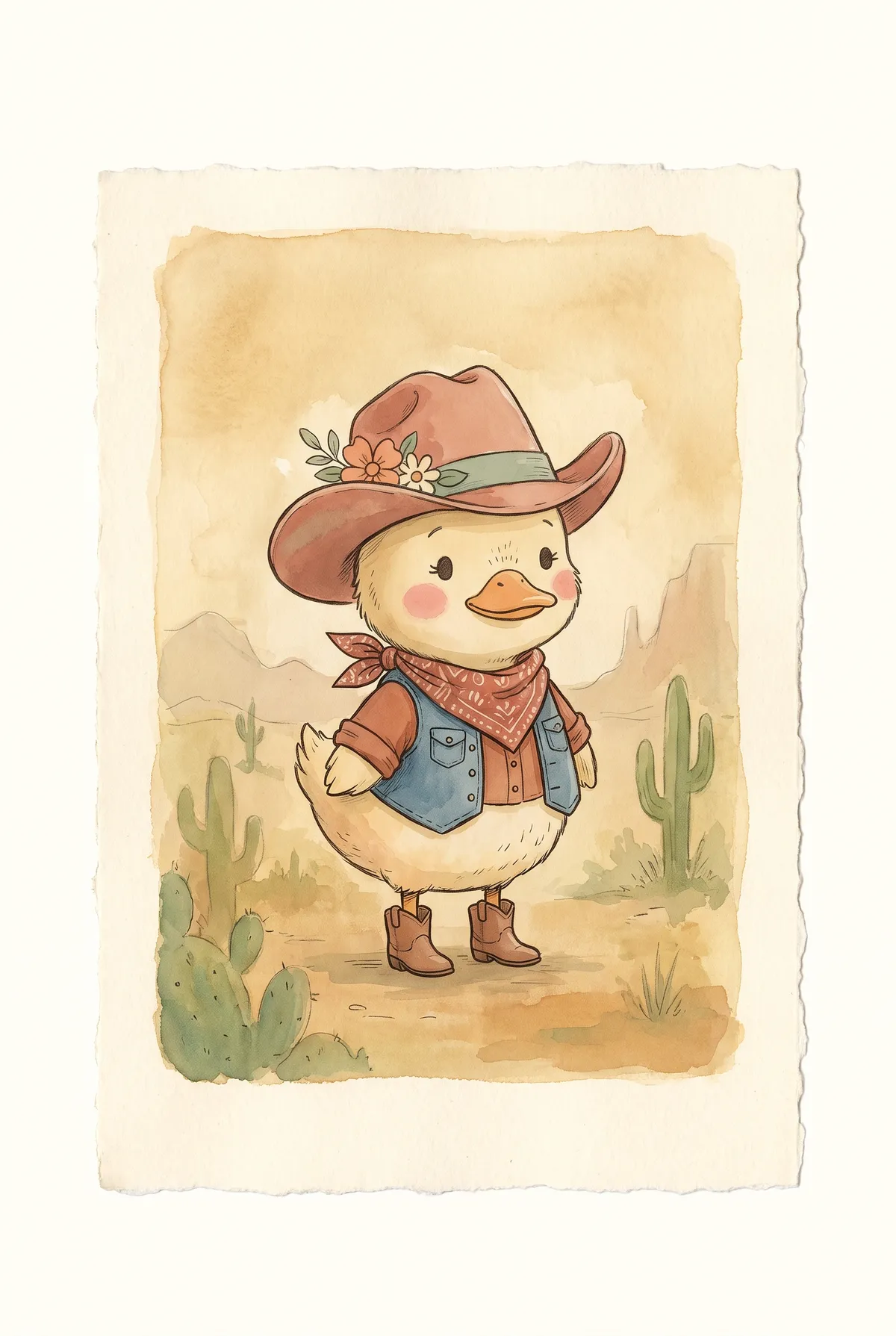 Cowgirl Duck Print