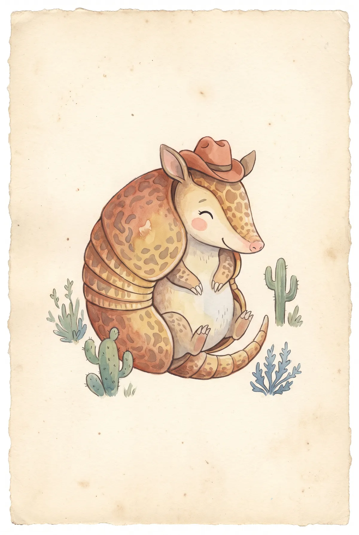 Cowboy Armadillo Print