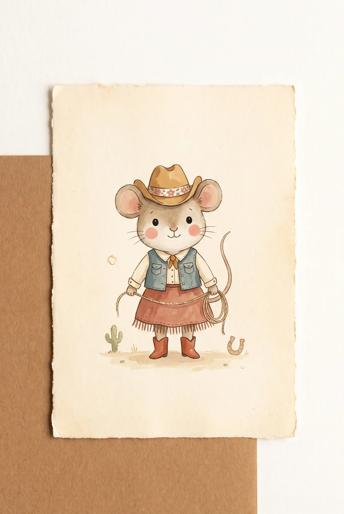 Cowgirl Mouse Print