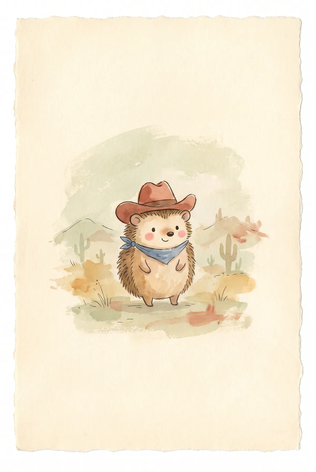 Cowboy Hedgehog Print