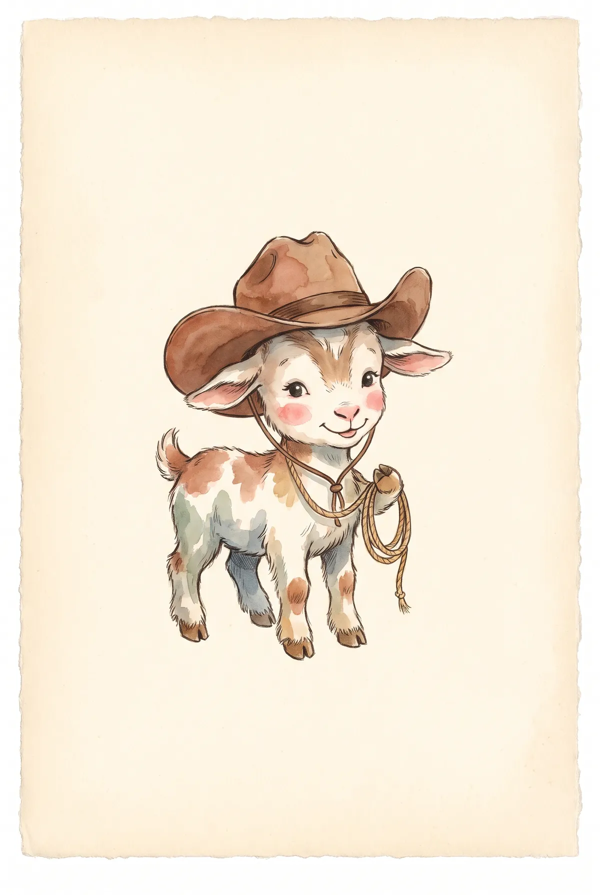Cowboy Goat Print