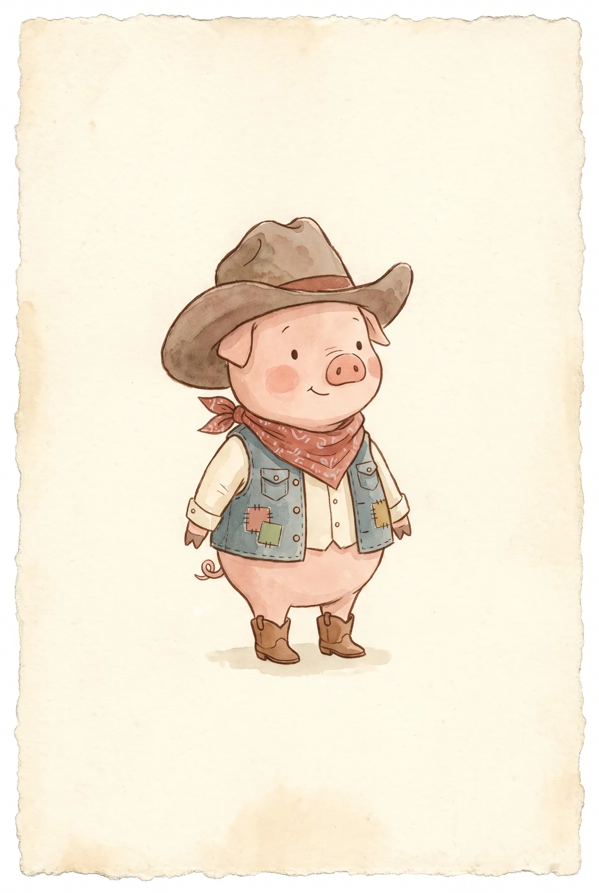 Cowboy Piglet Print