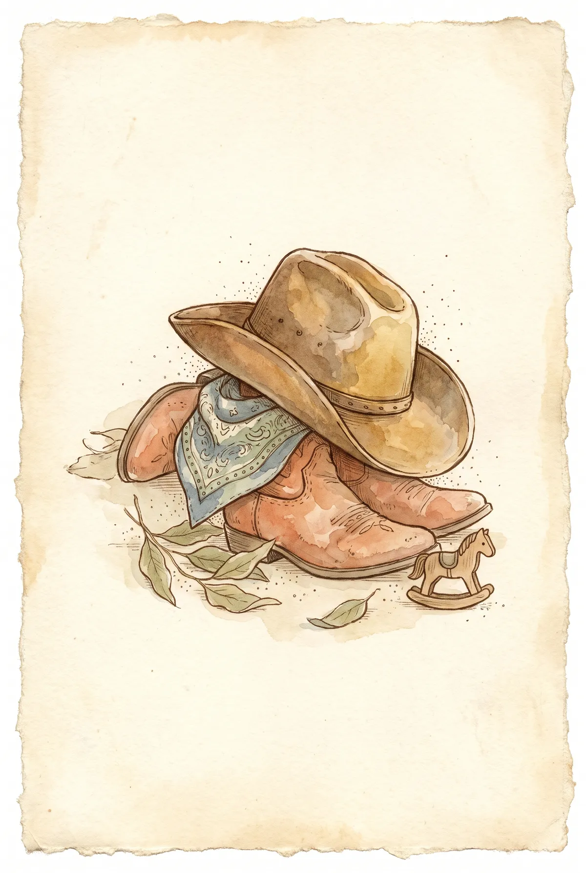 Cowboy Hat & Boots Print