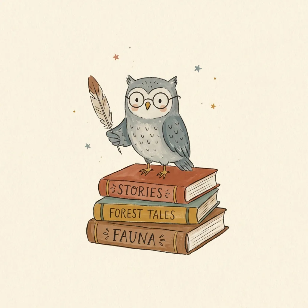 Wise Owl with Books Print