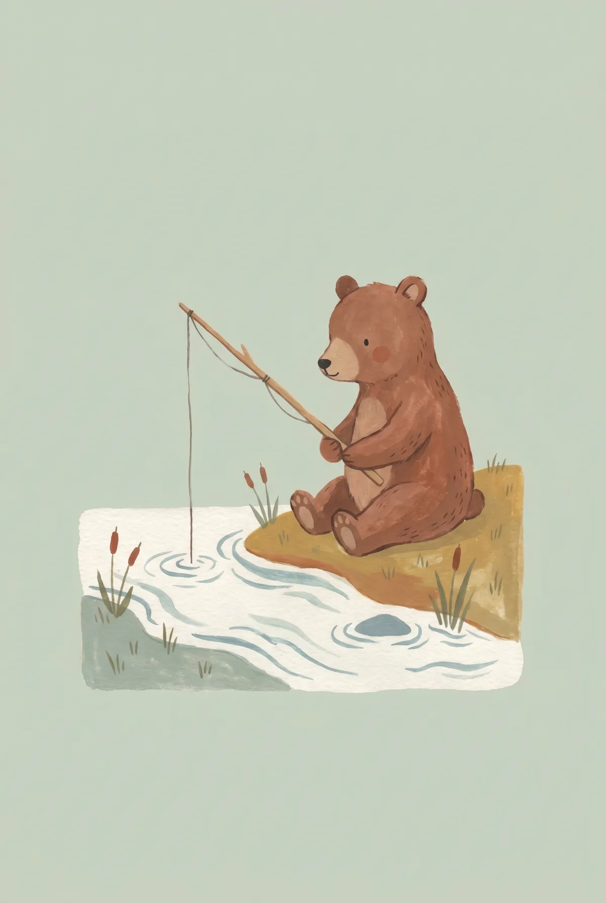 Bear Fishing Print