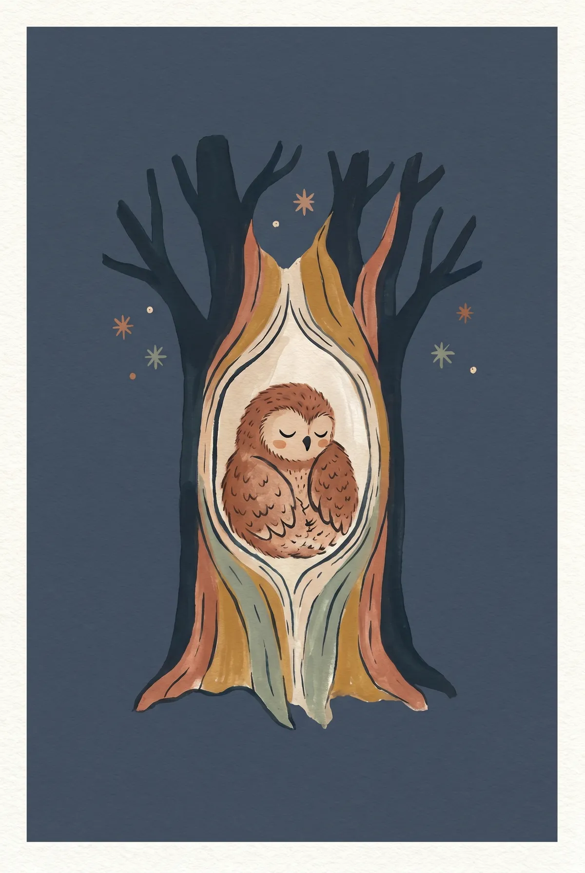 Sleeping Owl Print
