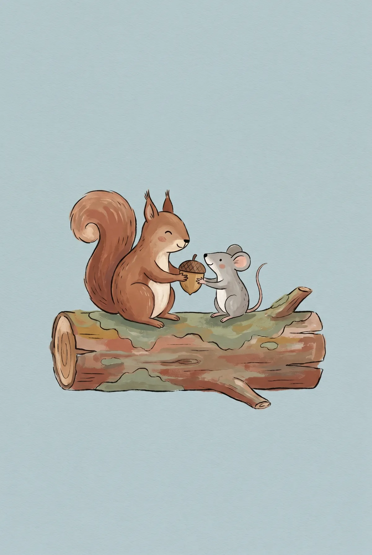 Squirrel and Mouse Print