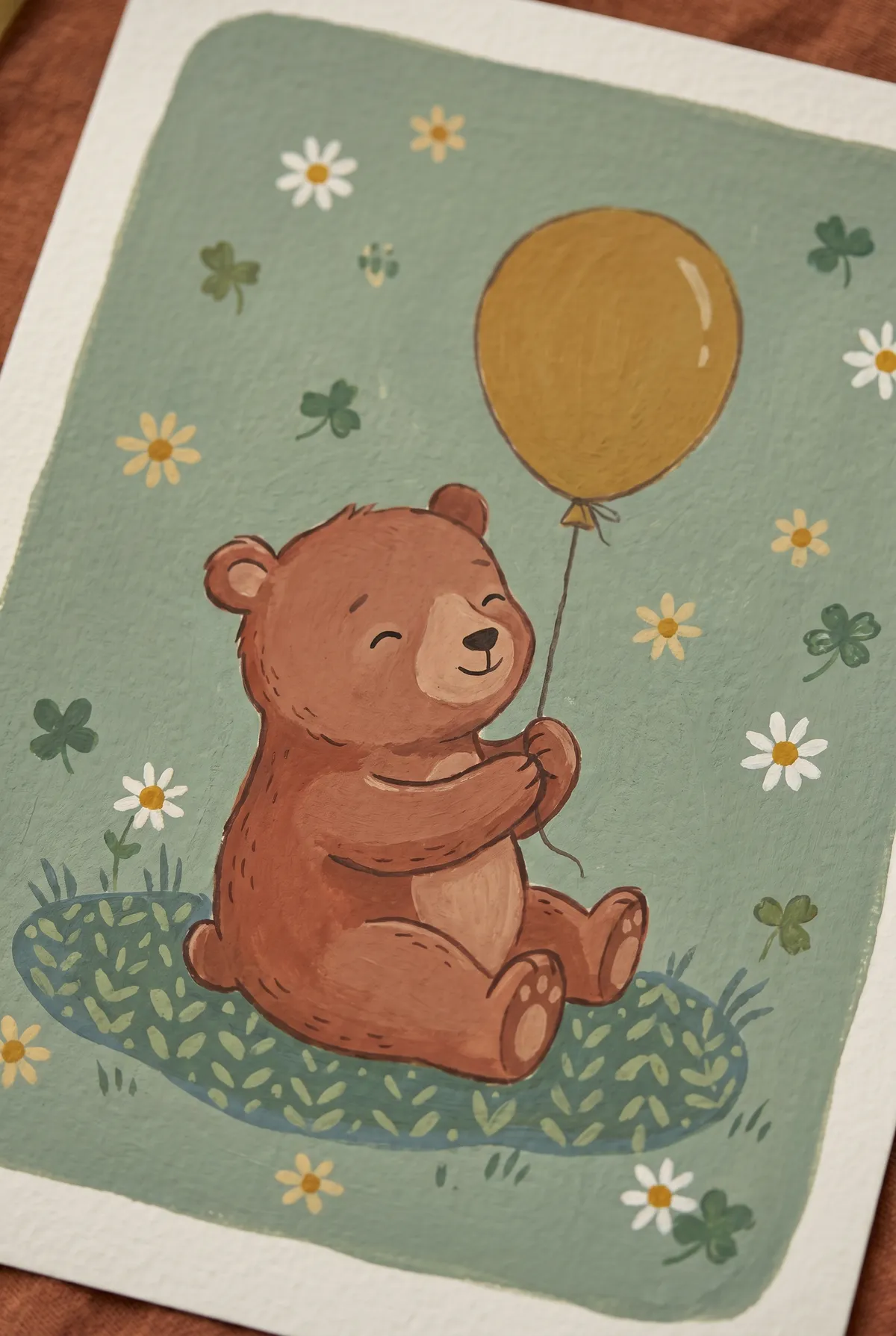 Bear with Balloon Print