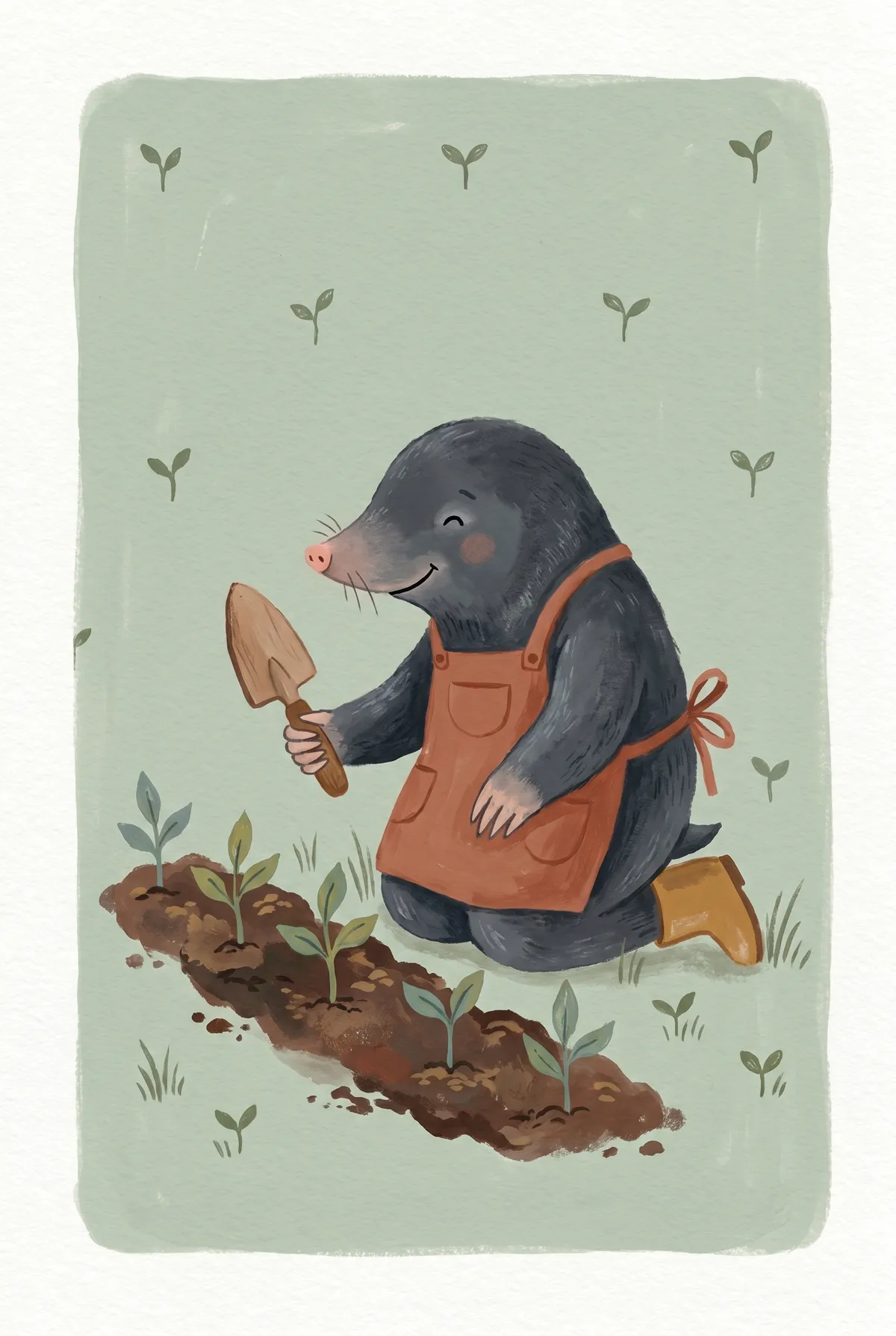 Gardening Mole Print