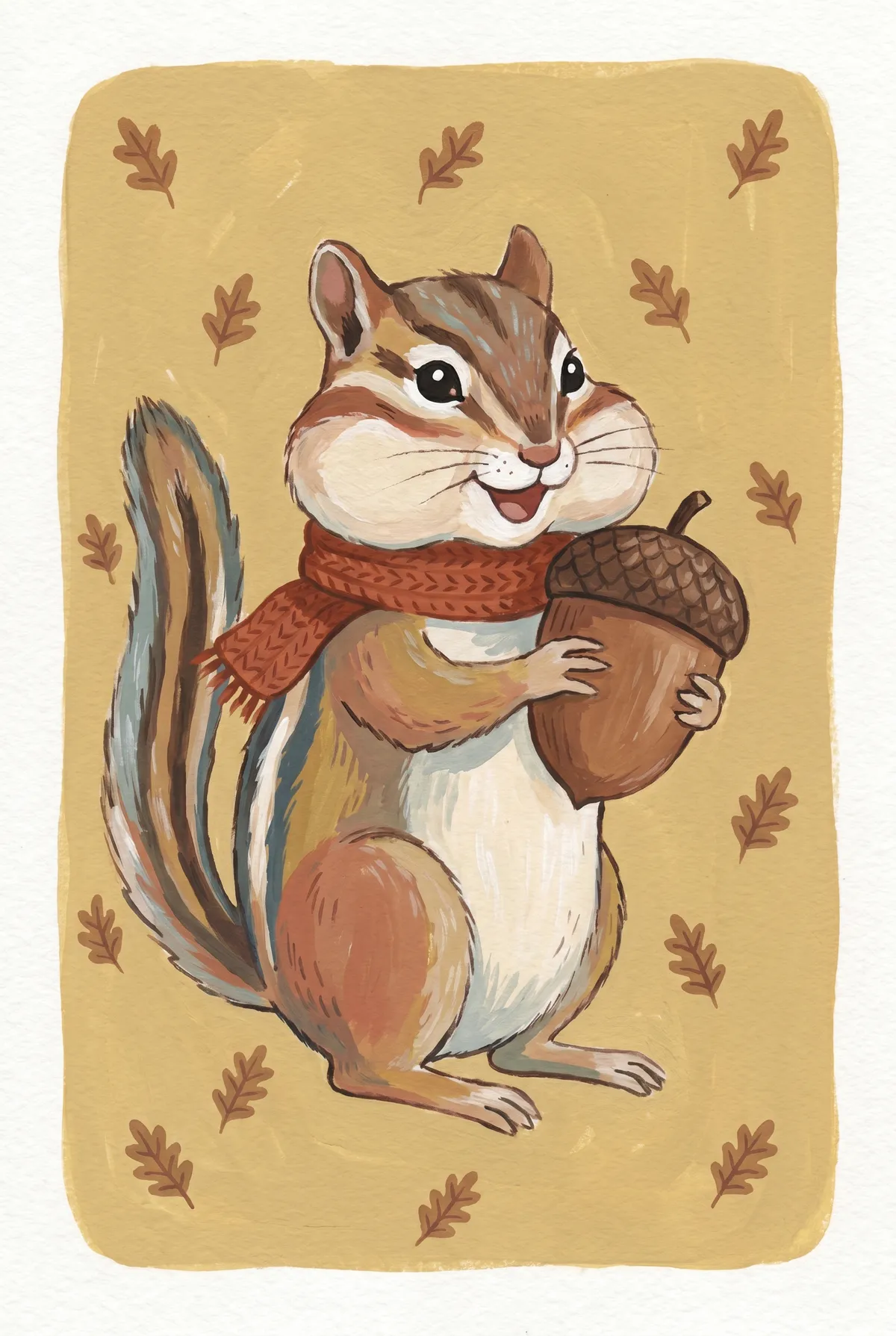 Chipmunk with Acorn Print