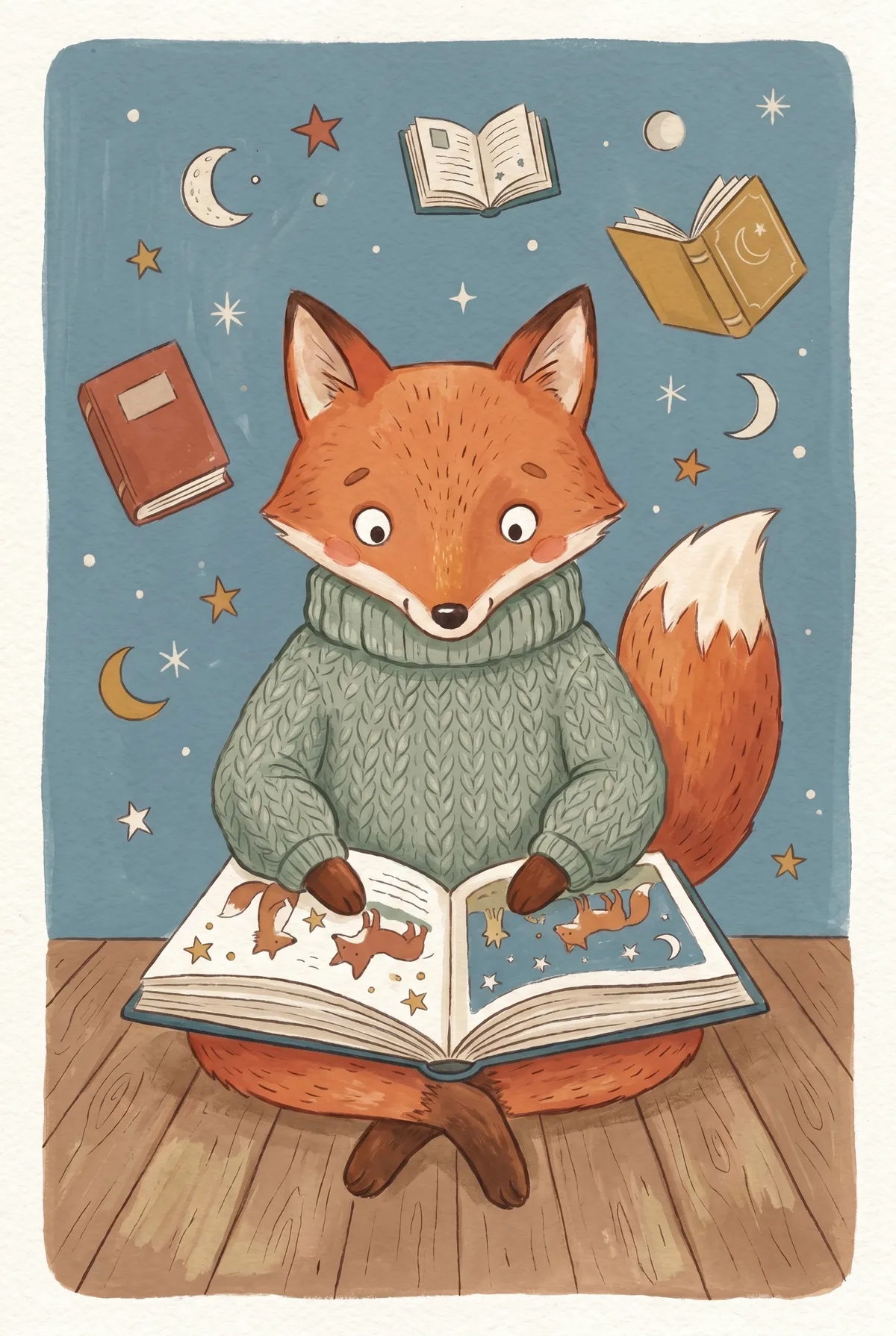 Fox Reading Print