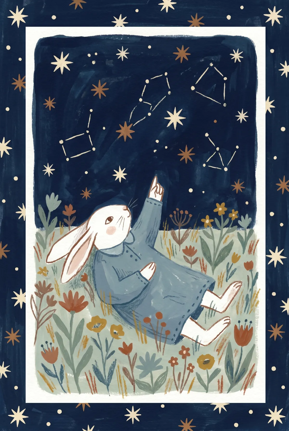 Stargazing Bunny Print