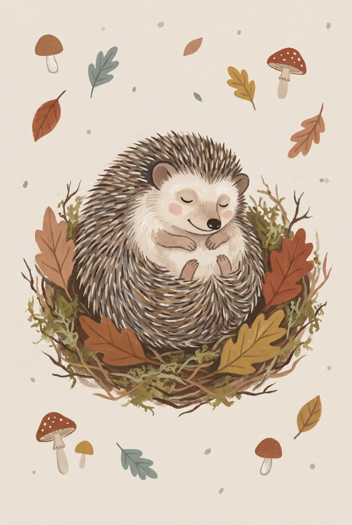 Sleeping Hedgehog Print