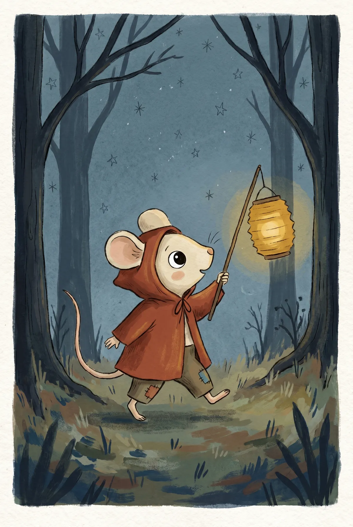 Mouse with Lantern Print