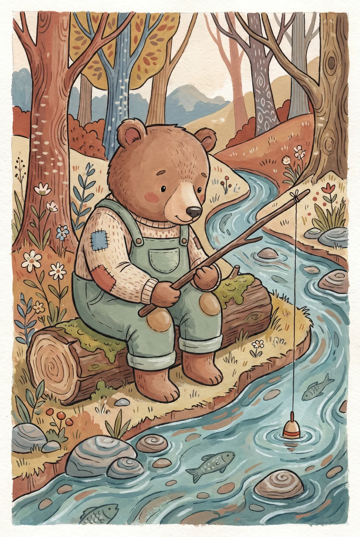 Bear Fishing Print