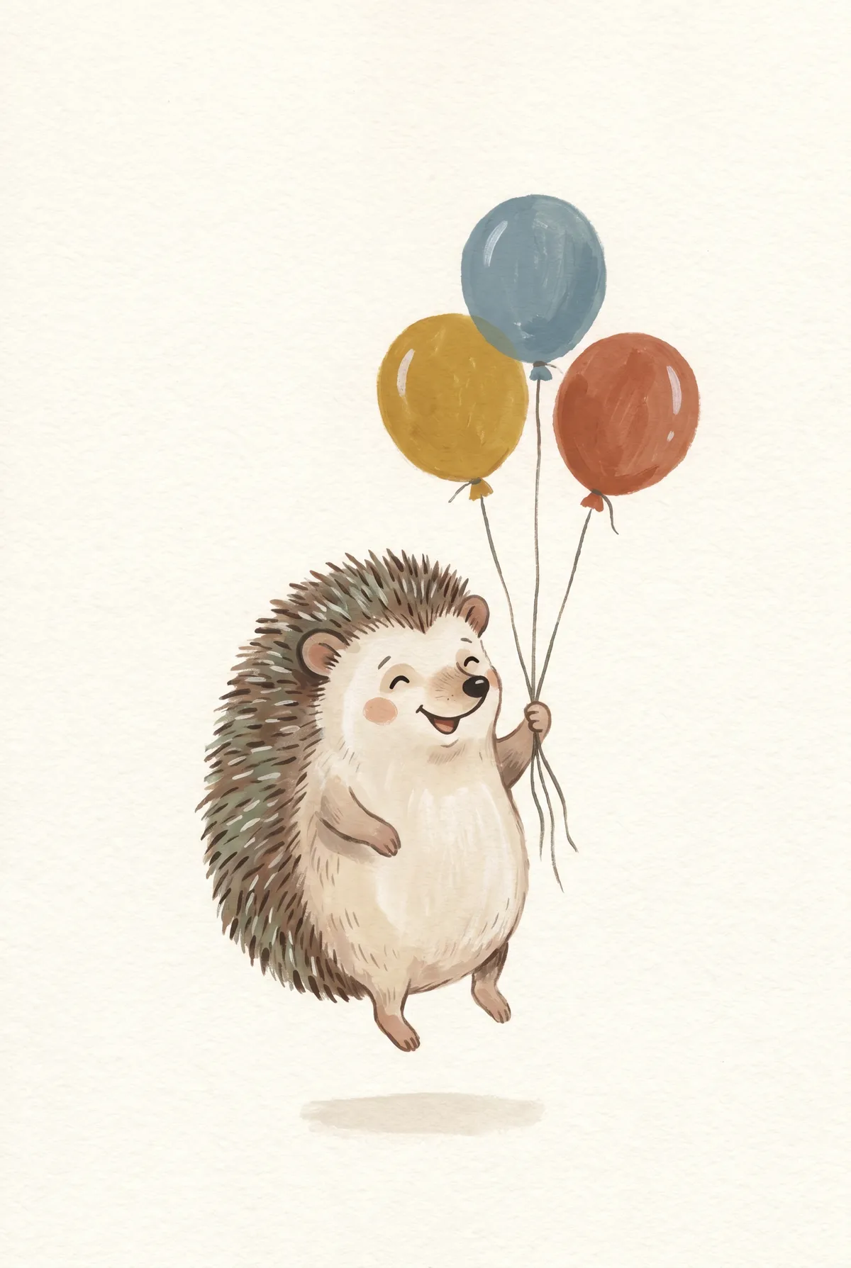 Hedgehog with Balloons Print