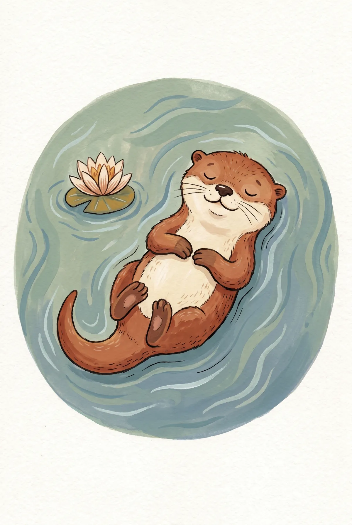 Sleeping Otter Print