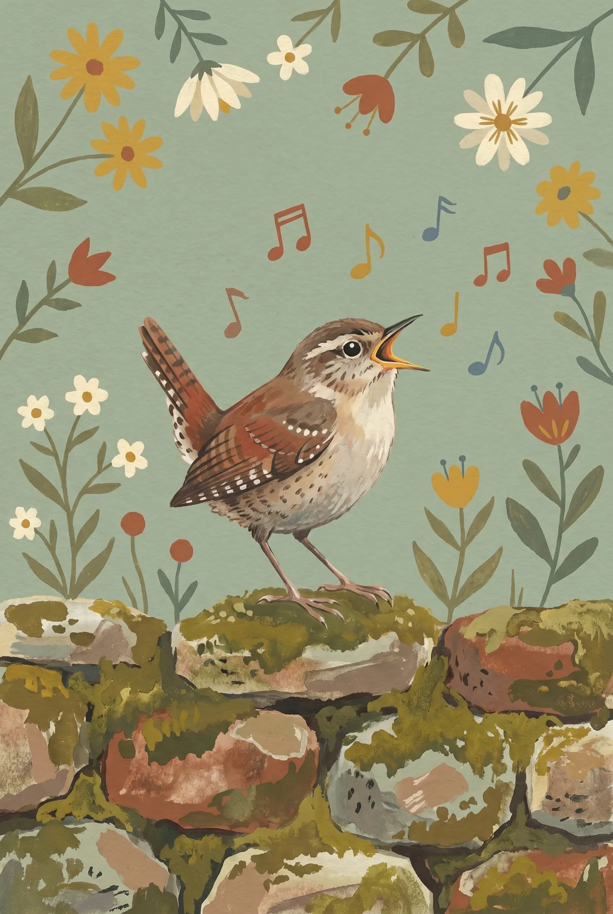Singing Wren Print