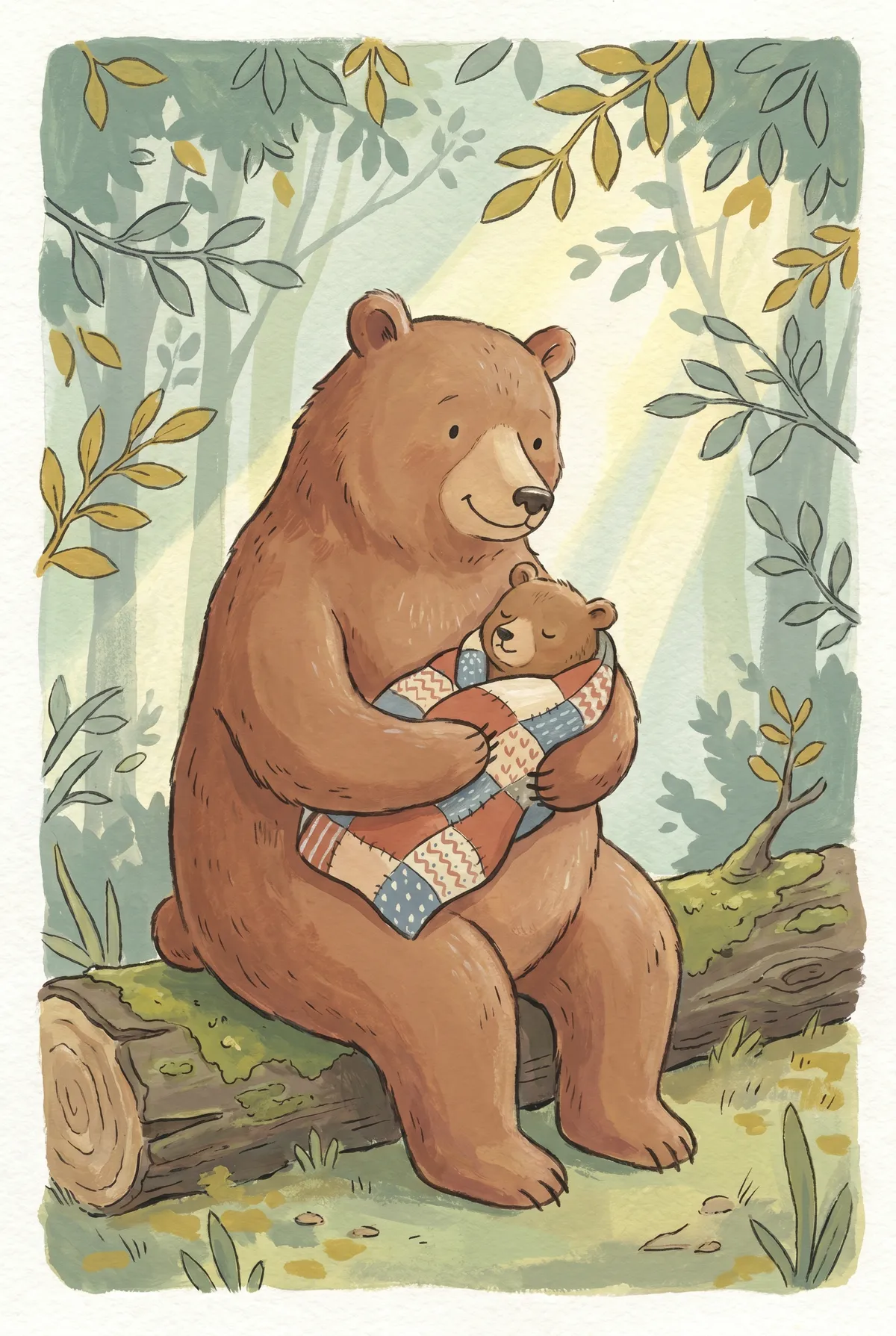 Mama Bear and Cub Print