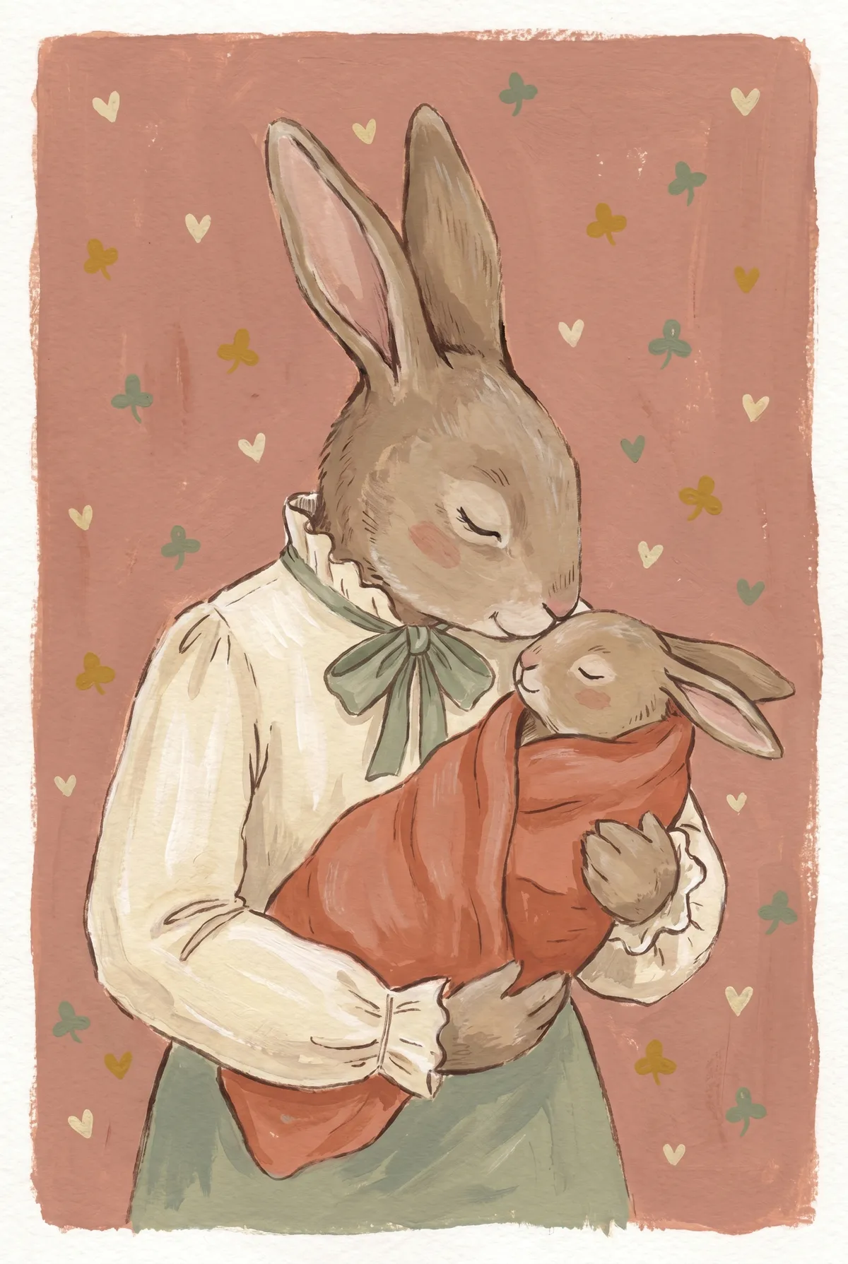 Mama Rabbit and Baby Print