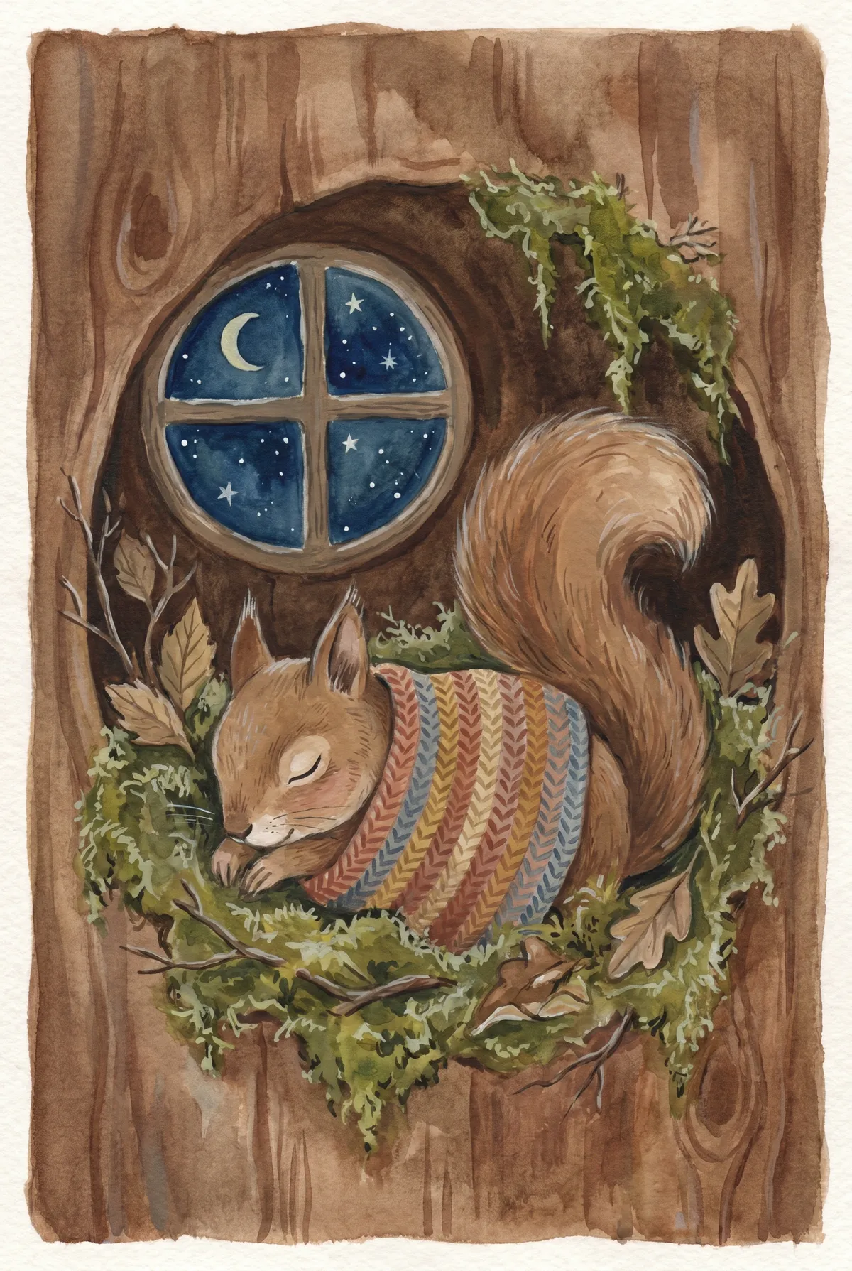 Sleeping Squirrel Print