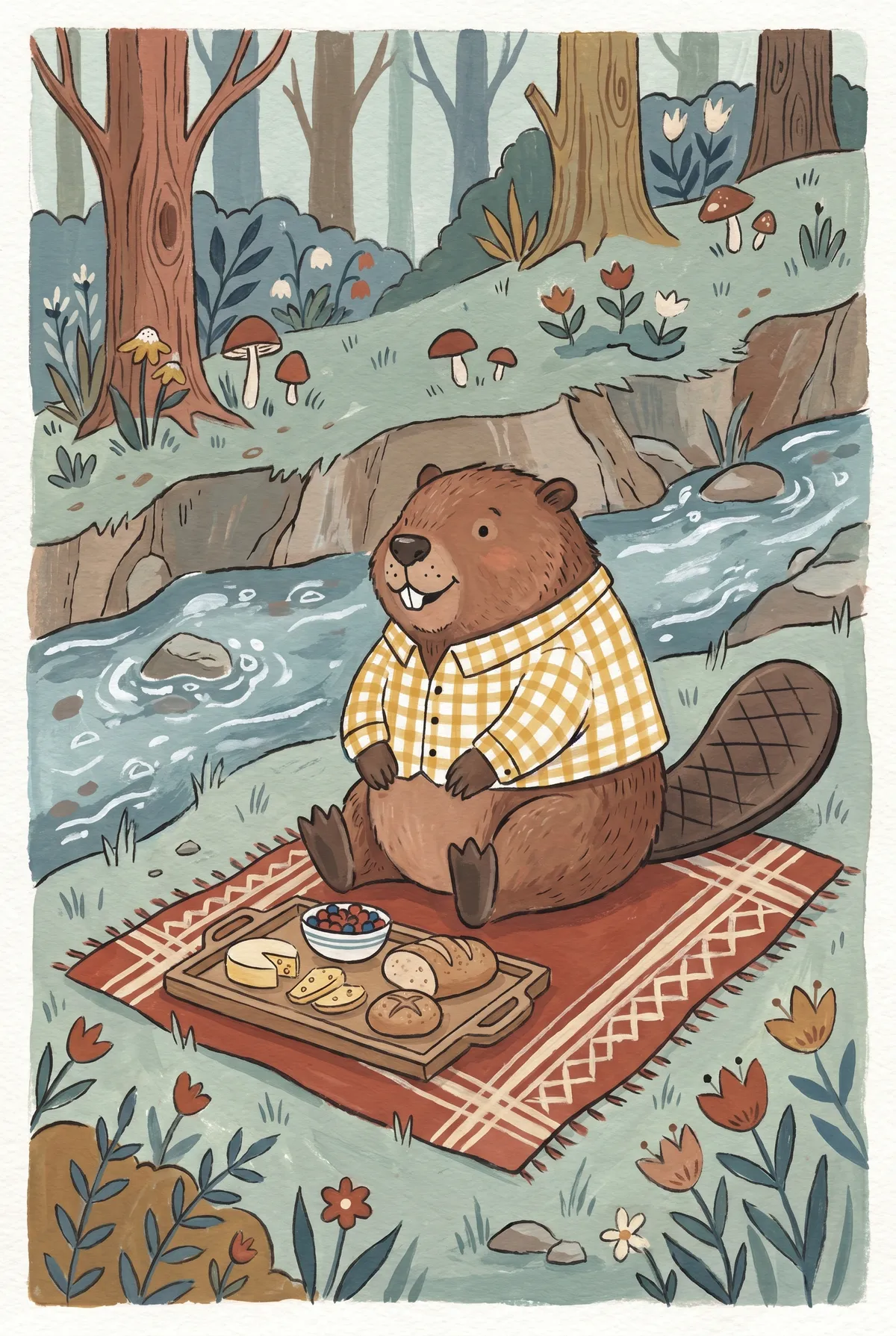Beaver Picnic Print