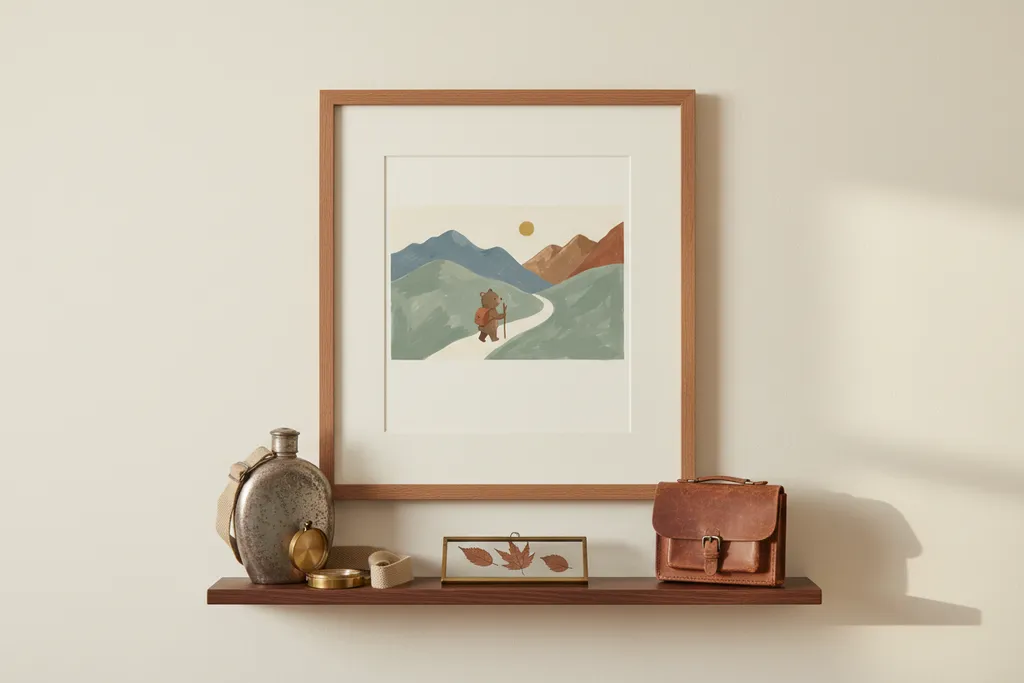 Hiking Bear Print