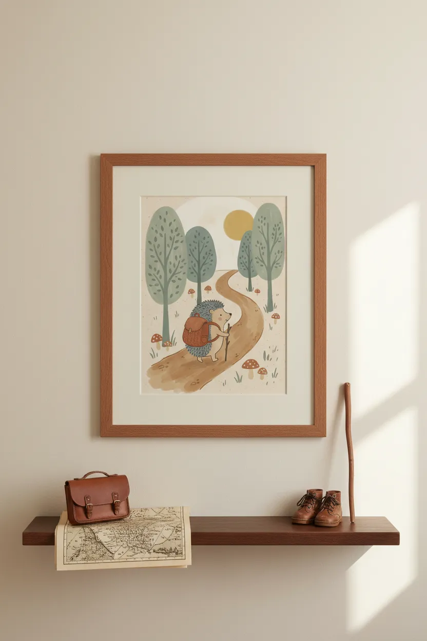 Hedgehog Hiking Print
