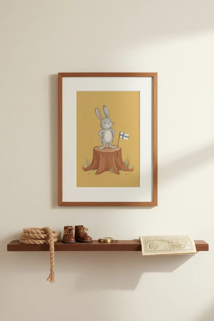 Bunny with Finland Flag Print