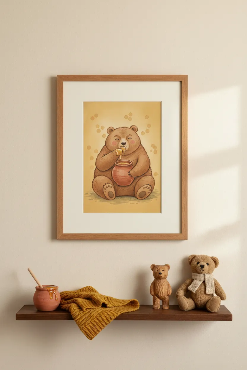 Honey Bear Nursery Print