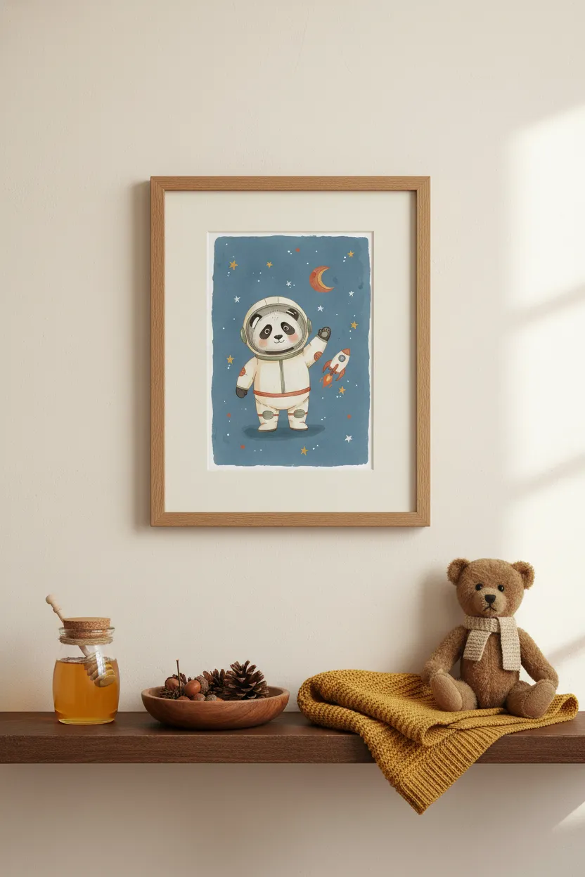 Astronaut Panda Print