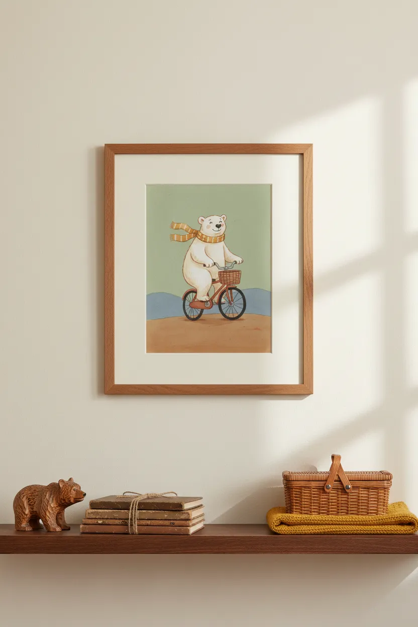 Polar Bear on Bicycle Print