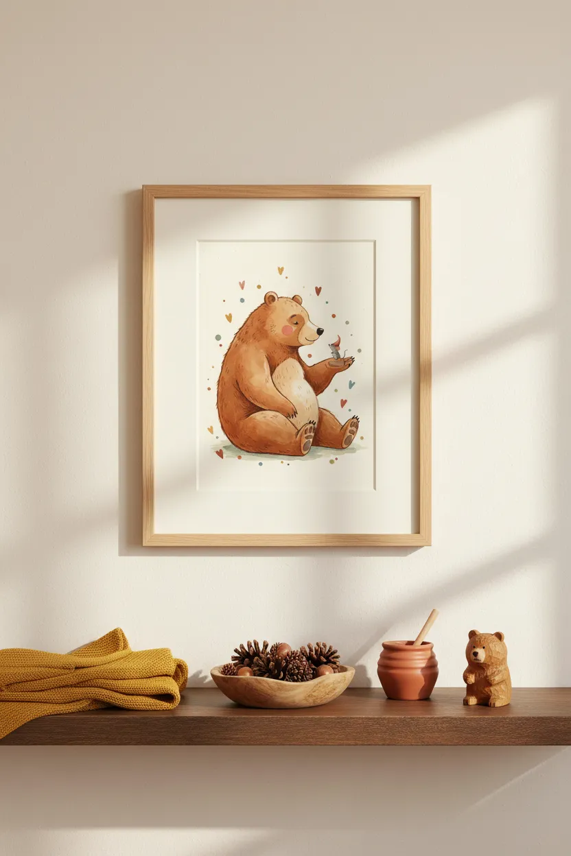 Bear and Mouse Friend Print