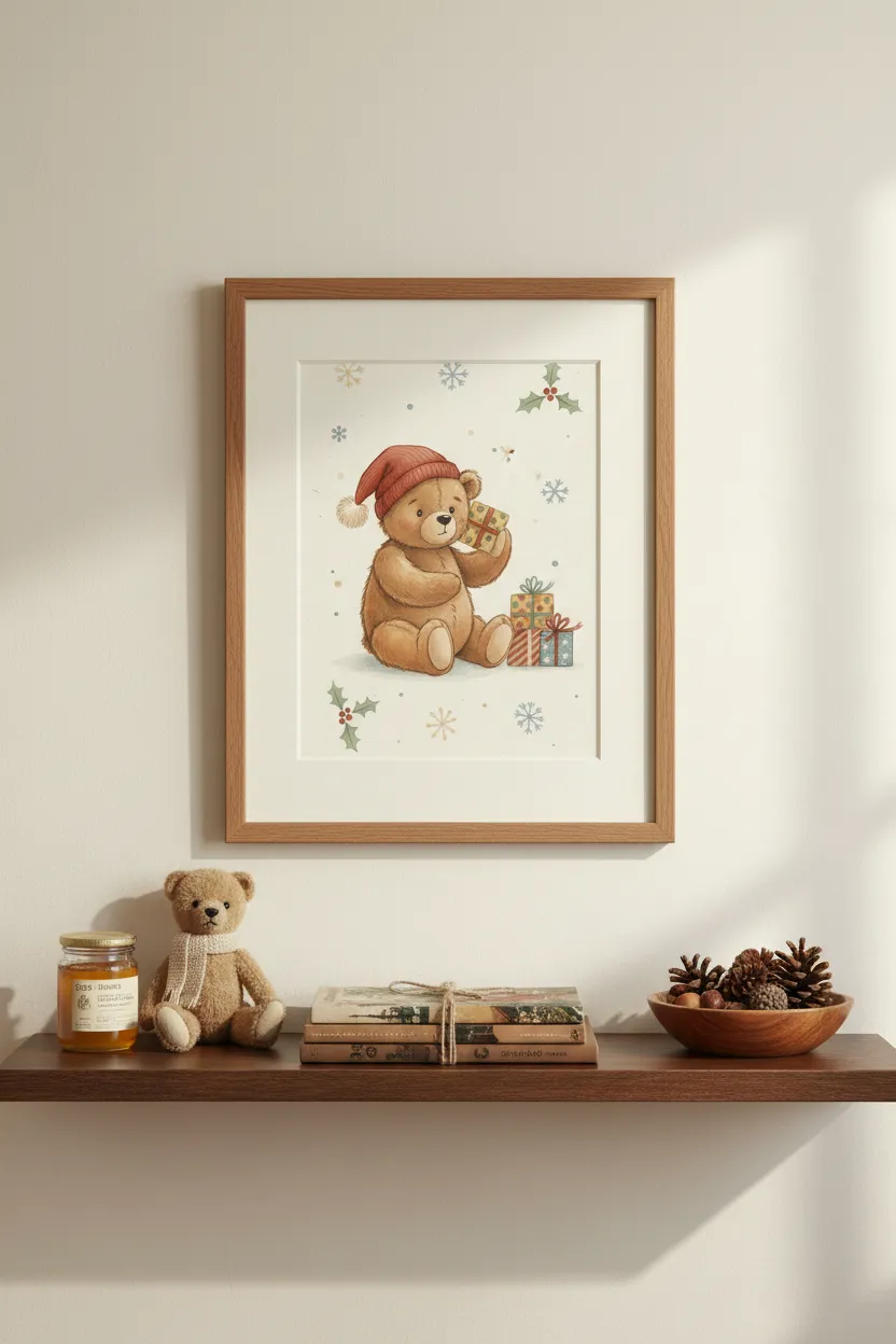 Christmas Teddy Bear Print