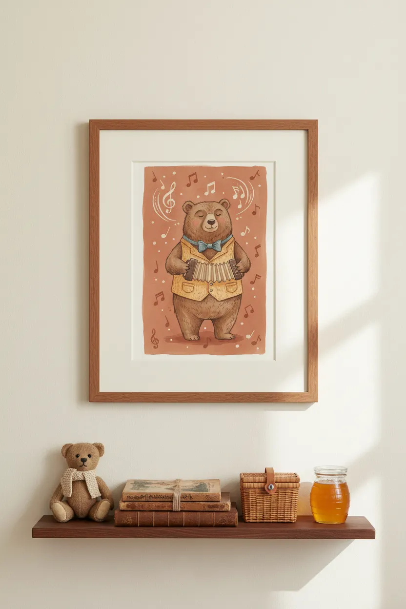 Accordion Bear Print