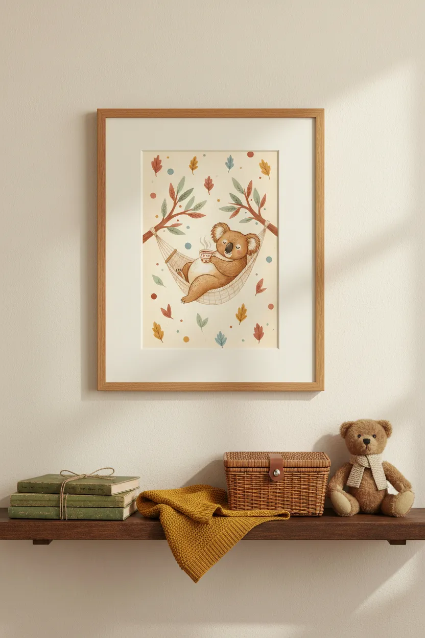 Koala in Hammock Print