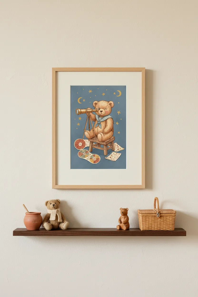 Astronomer Teddy Bear Print