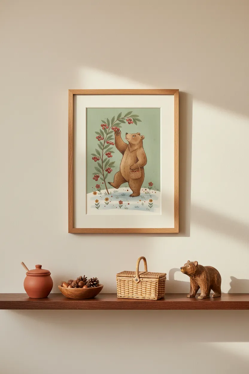 Bear Berry Picking Print