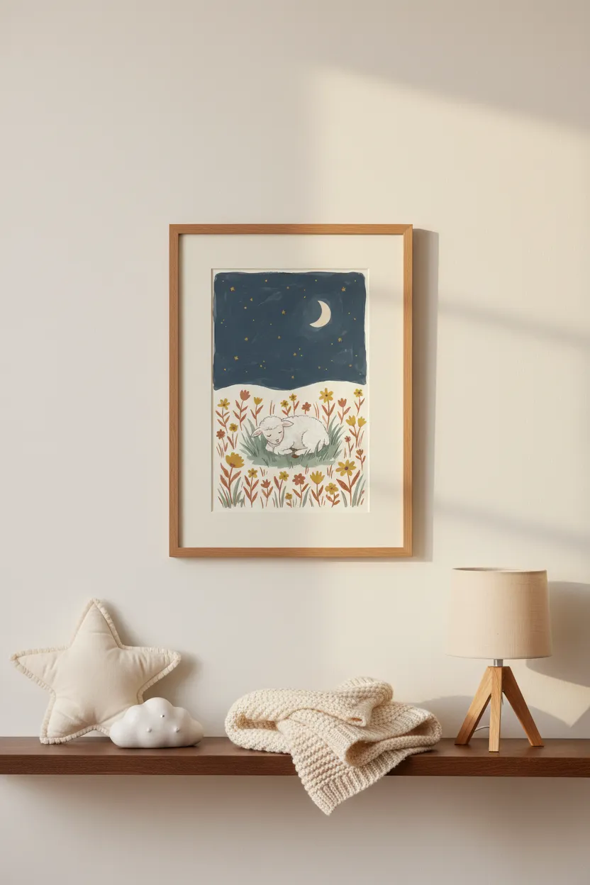 Sleeping Lamb Print